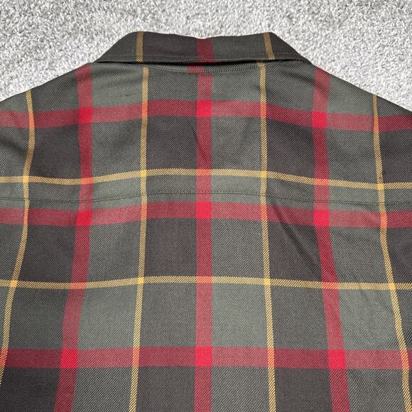 Vintage 1980s Pendleton Mens Virgin Wool Plaid Zip Up Rider Shirt Green Red Sz M - Picture 6 of 9